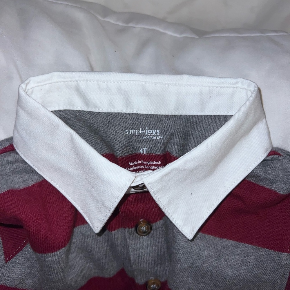 Carter's Red and Gray Polo Shirt with White Collar